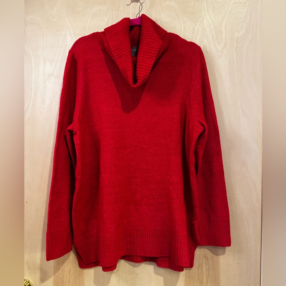 Style & Co. Vibrant Red Cowl Neck Sweater